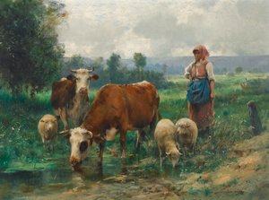 彼女の群れと羊飼い 作： Julien Dupre